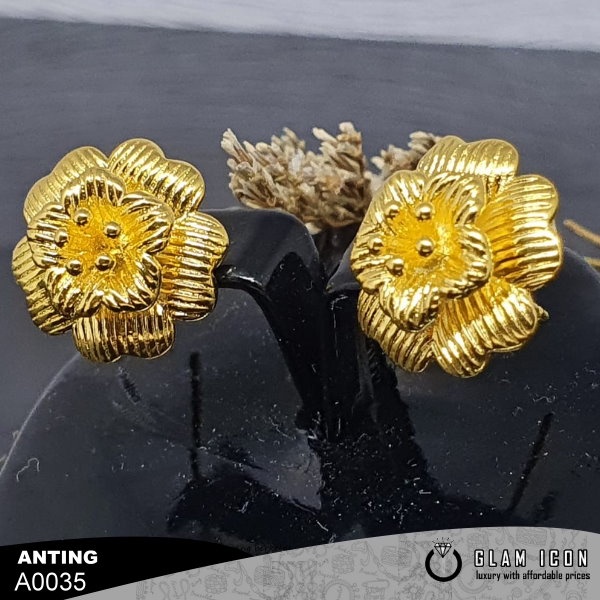 Anting kedari Putik Bunga warna 24k A0035