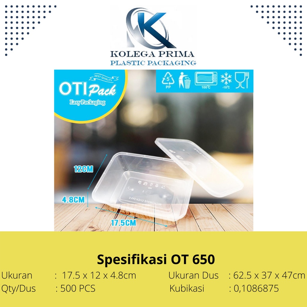 KOTAK MAKAN PLASTIK 650ML THINWALL/WADAH PLASTIK MURAH ISI 25PCS