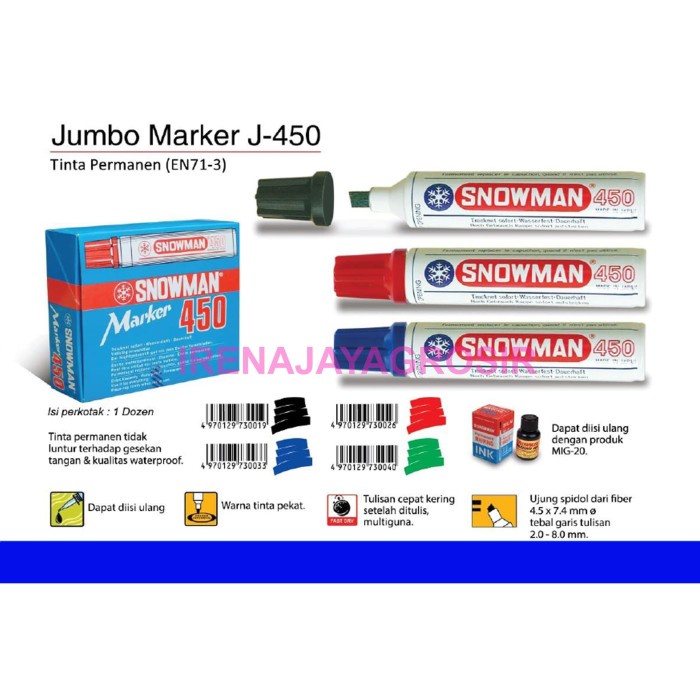 

B3li SNOWMAN SPIDOL JUMBO J-450 / J450 / J 450 permanen *h