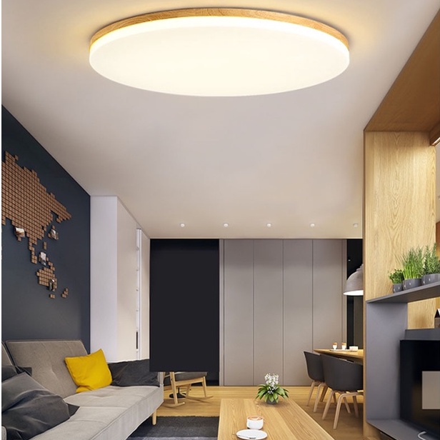 Lampu plafon celling 26cm 3 color 220V 13W Motif Kayu Minimalis Warm White Neutral White White Light lampu langit langit hias GMIMA Century Lampu LED Plafon Ceiling White Light 13W 26cm GMIMA Century Lampu LED Plafon Nordic 13W 26cm Tri-color