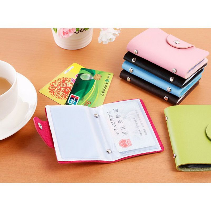 ~ PIYOSHI08 ~ Dompet Kartu Isi 24 / Kartu Nama Card Holder Organizer Kancing AF169