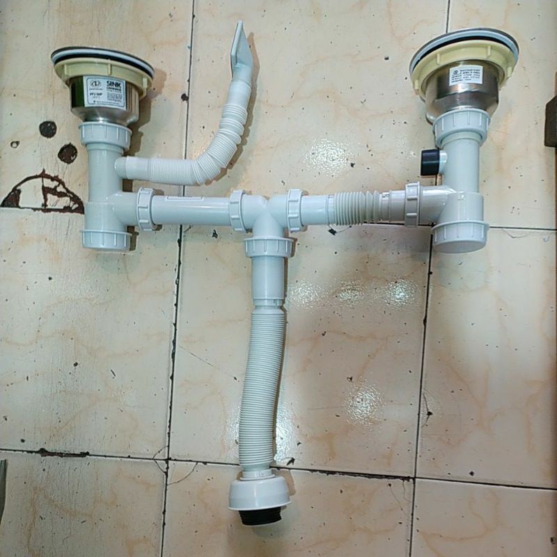 saringan bak cuci piring 2 lubang Dupon avor bak cuci piring dua lubang stainless