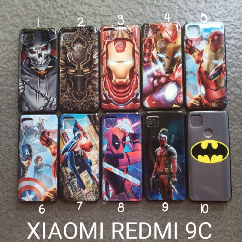 Case gambar Xiaomi Redmi 9C . Redmi 10A motif cowok ( 5 motif ) soft softcase softshell silikon cover casing kesing housing