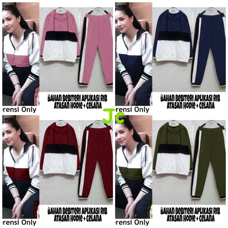 ZR st slavina / Stelan Jaket murah / set Sporty / Stelan wanita murah