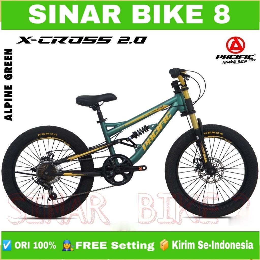 Sepeda Gunung MTB Pacific X - Cross 2.0 Full Suspensi 7 Speed