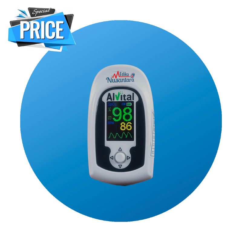 Alvital Fingertip OLED Pulse Oximeter Original Type AT 101 B Series With Alarm Garansi Resmi 3 Tahun