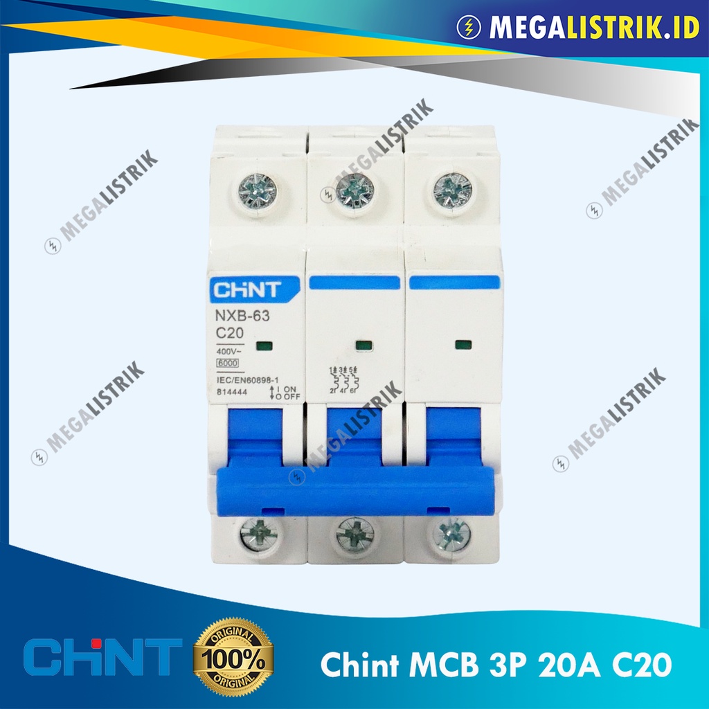 CHINT MCB 3P 20A / 3 PHASE 20 AMPERE / 20 A 6KA SNI NXB-63 C20