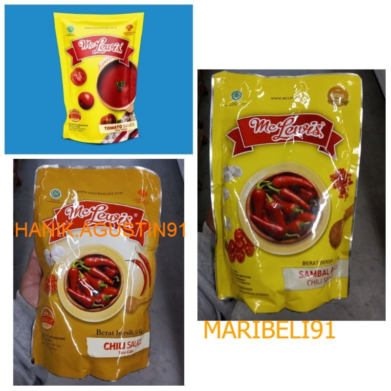 

Mc Lewis Chili Sauce Premium /Saus sambal asli /Saus sambal premium /Saus tomat premium/ 1kg MB91