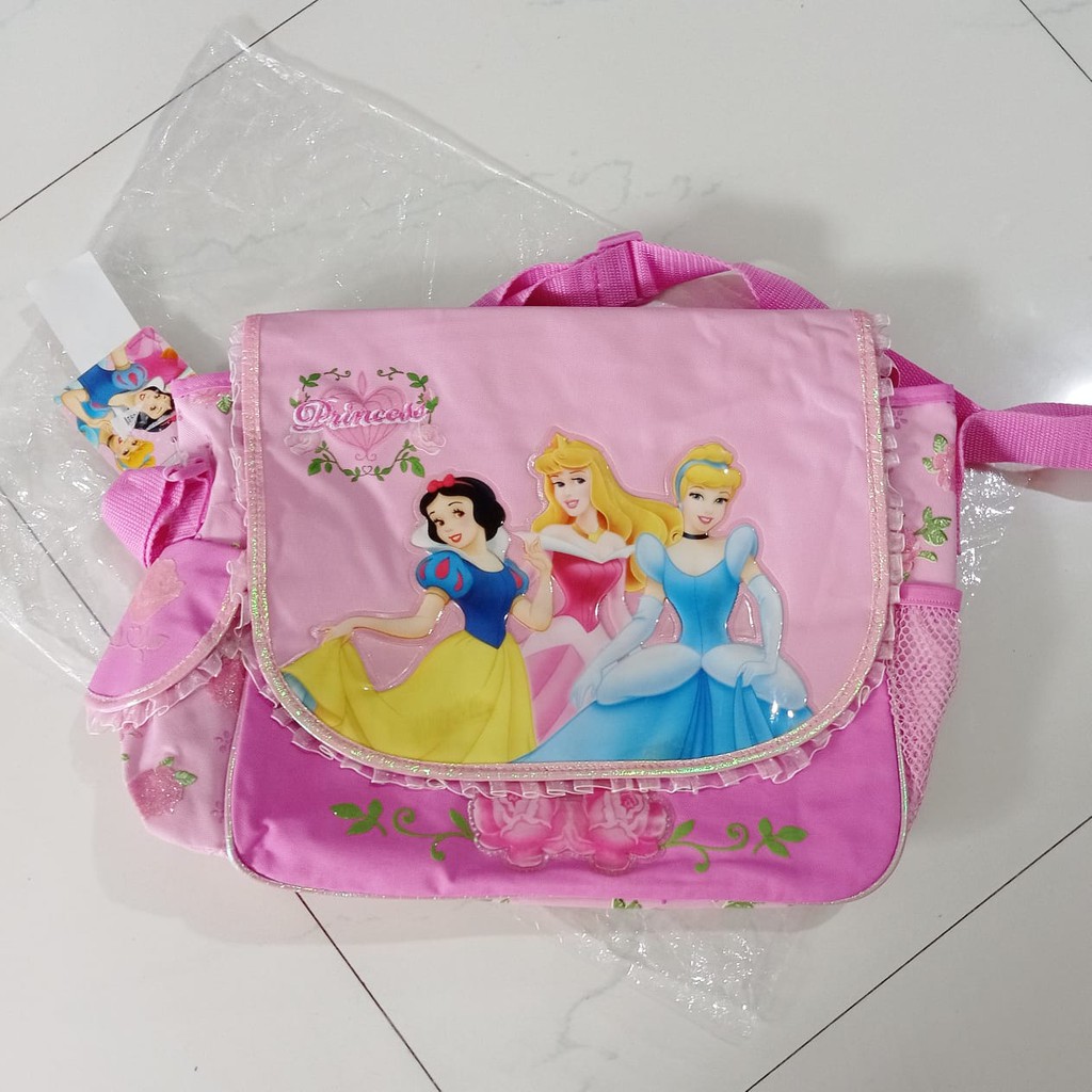 Tas Disney Princess original selempang sekolah besar ex kado snow white aurora cinderella