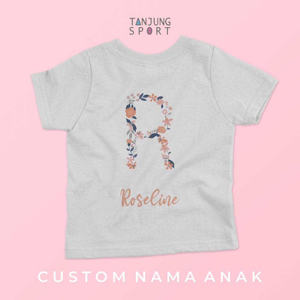 Kaos Anak Custom Nama Sablon Huruf Abjad Cowok Cewek Desain Suka-Suka