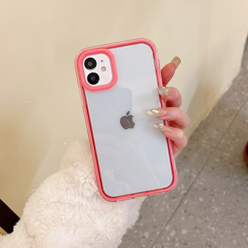 3in1 Hard Case Pelindung Lensa Warna Permen Untuk IPhone 6 6S Plus 7 8 Plus X XR XS Max 11 Pro Max SE 12 13 Pro Max