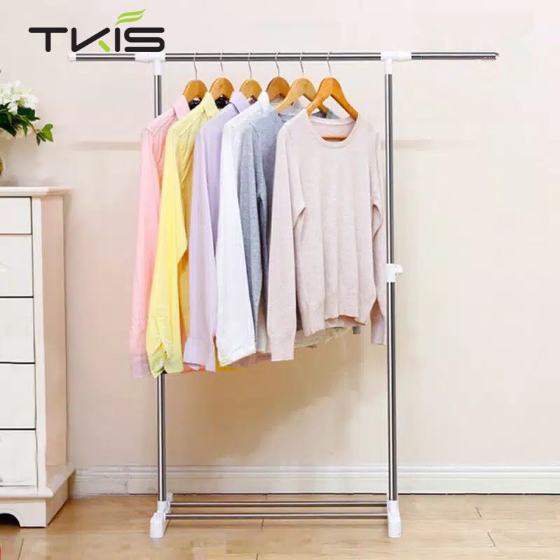 Stand Hanger Single Rak Baju stainless Dekorasi Rumah Tangga Gantungan Baju