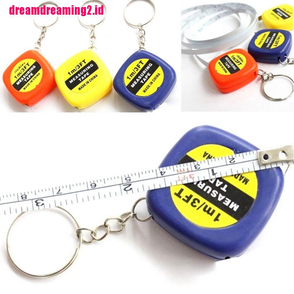 （✔✔❤Gantungan Kunci Meteran Mini Retractable Panjang 1M