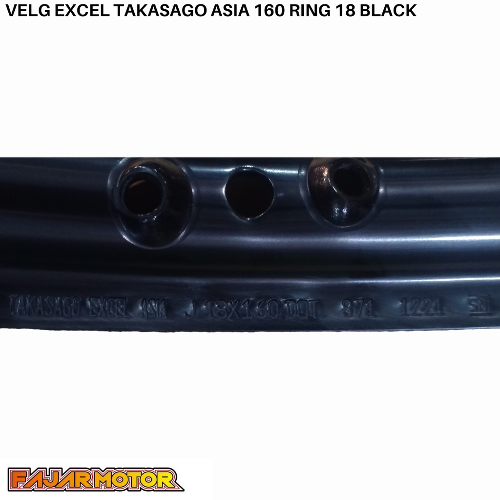 VELG TAKASAGO EXCEL ASIA RING 18 HITAM BLACK UKURAN 160 185 PER BIJI