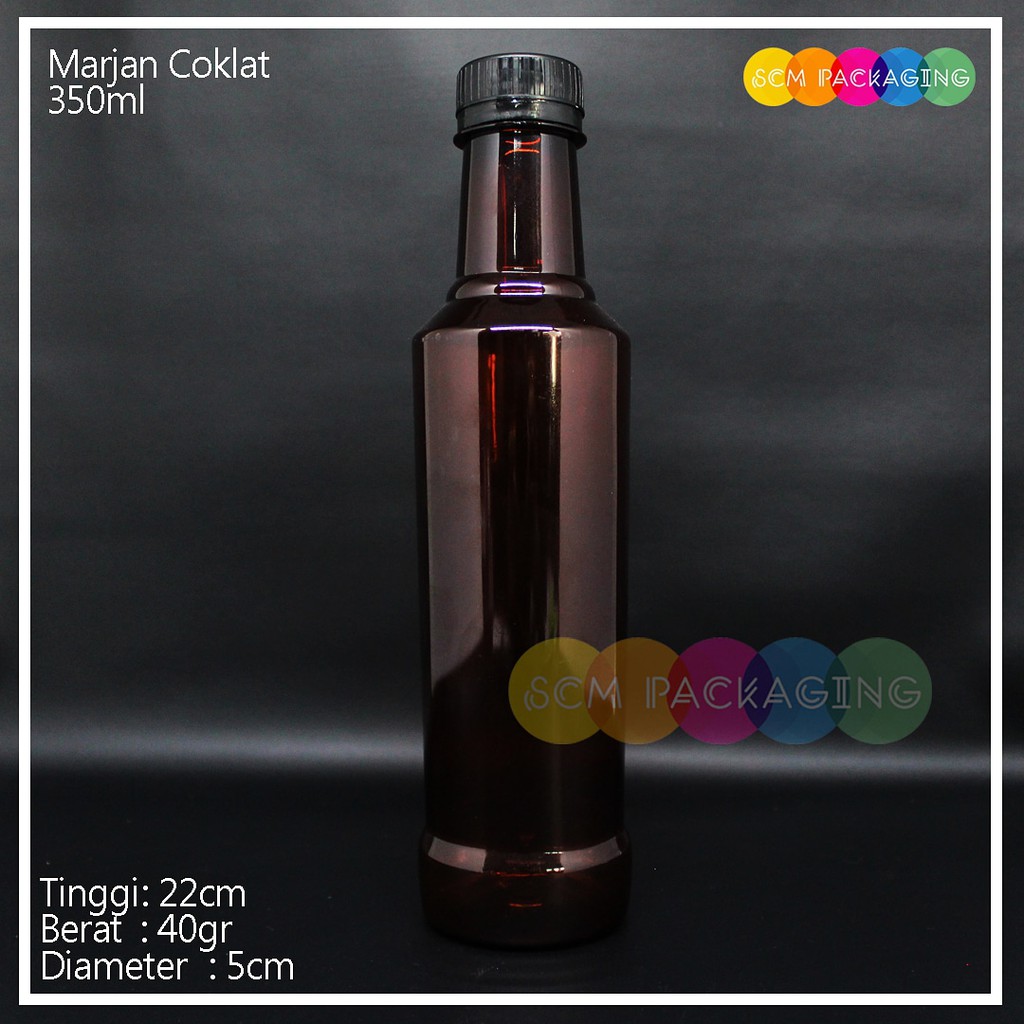 botol plastik pet 350ml marjan coklat kemasan minuman kopi susu madu sirup jus juice sari buah cokel