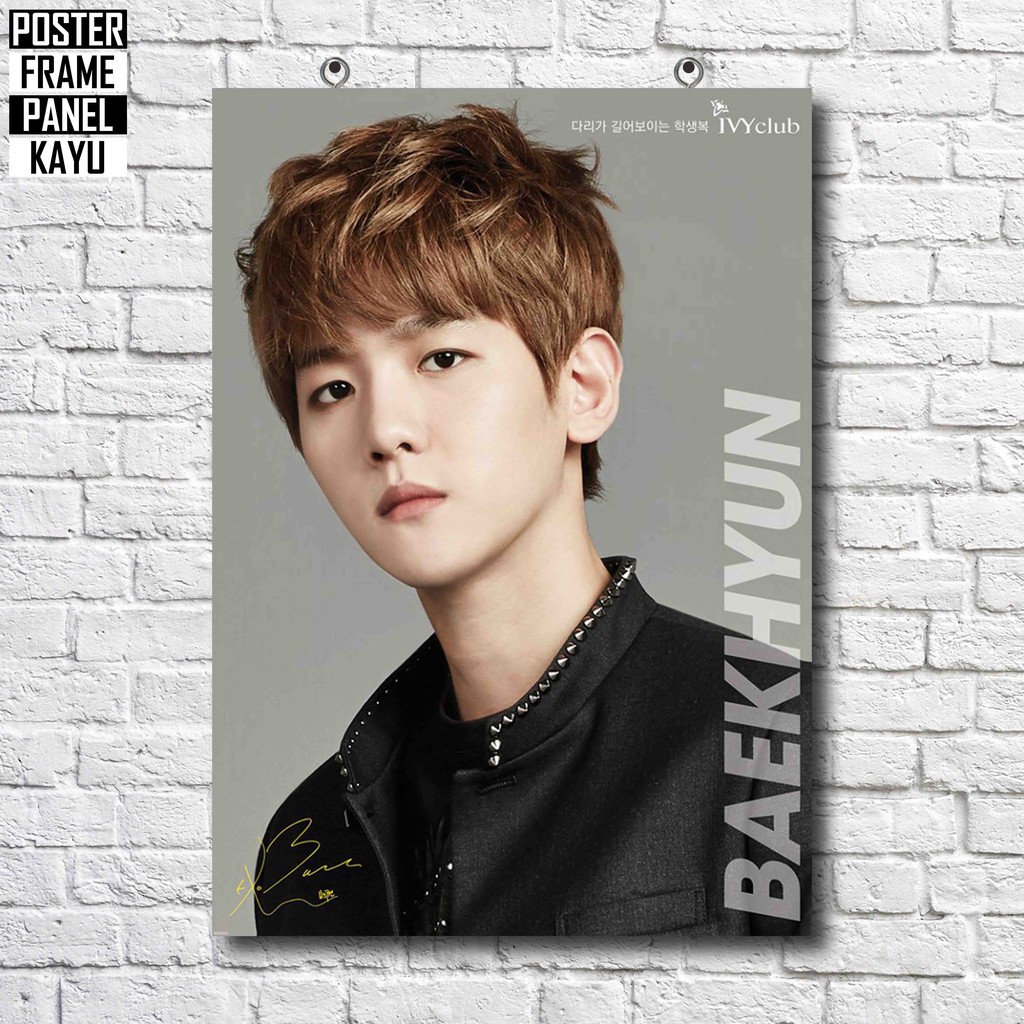 Poster Exo Baekhyun Frame Kayu Solid A4 Bkh004 Shopee Indonesia