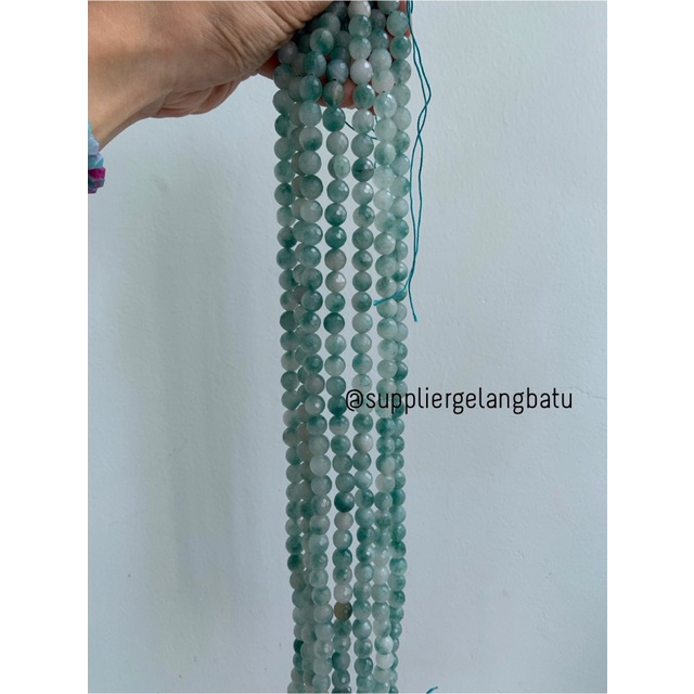 batu GIOK CINA CUTTING 10mm FACETED UKIR bahan gelang kalung green bahan kalung gelang anting strap mask kerajinan tangan craft citayam fashion week etink vintage elegan bali manik crystal perhiasan