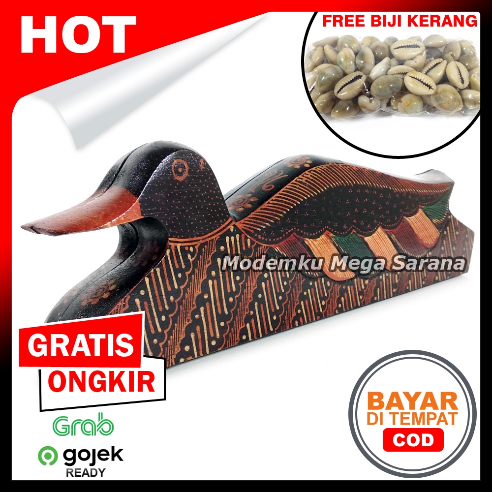 Mainan Tradisional Congklak Dakon Kayu Batik Bebek + Biji Kerang