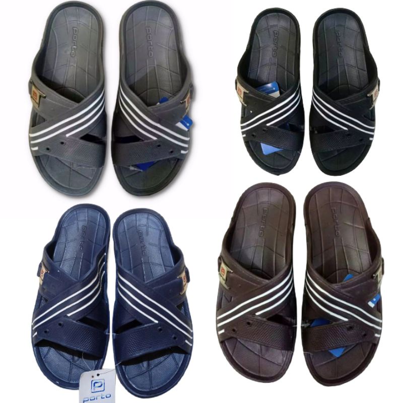 Porto 1012 - Sendal Selop Pria Dewasa Motif Garis Size 39 - 44