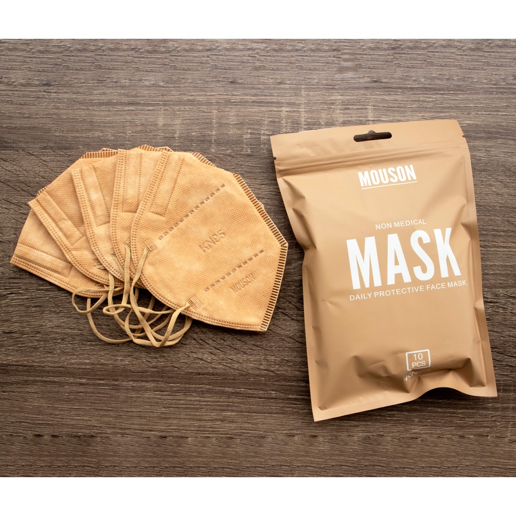 Masker KN95 Warna 5 ply Disposable Premium Mouson Face Mask Masker KN 95 Hitam Putih Earloop Warna