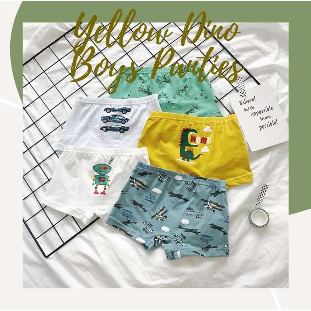 [Blisskids.id] Yellow Dino Boys Panties