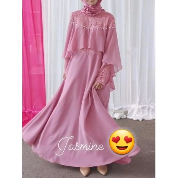 JASMINE DRESS BYGIAGIO dress kondangan gaun akad simple gaun wedding pernikahan baju muslim putih gaun lamaran elegan pakaian wanita pesta elegan fashion korea dres lebaran cantik anggun mewah nyaman gaun vintage fashion dress bahan babydoll brokat furing