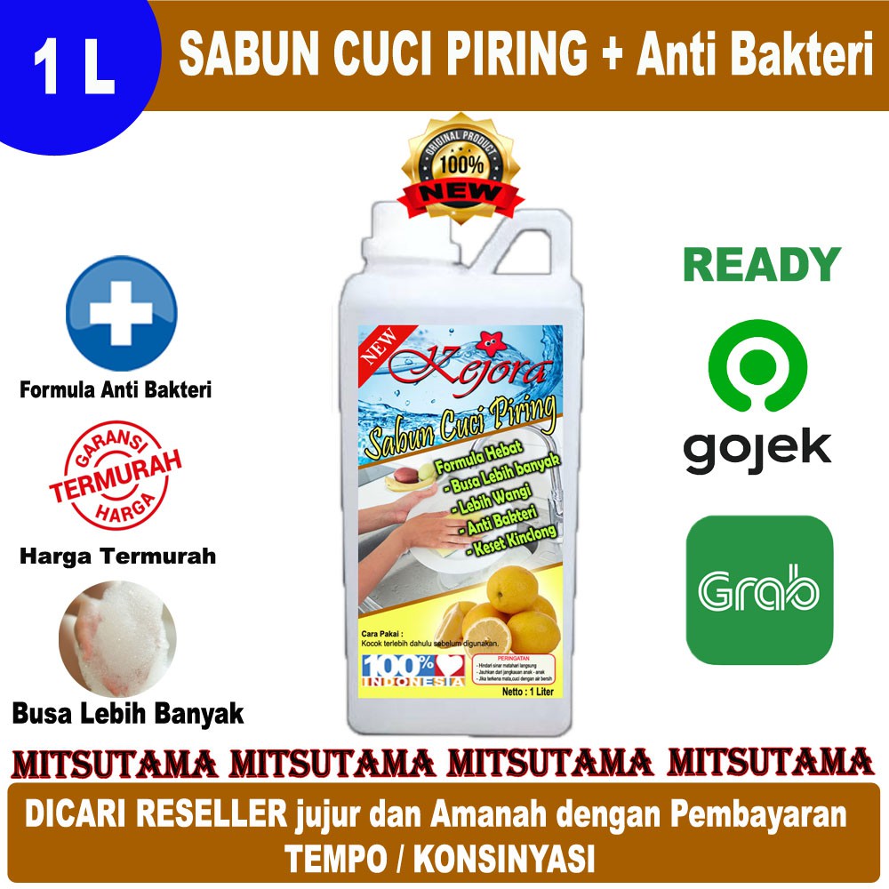 Sabun Cuci Piring KEJORA 1000ml / 1 Liter KENTAL Busa BANYAK + Anti Bakteri + Keset + kinclong