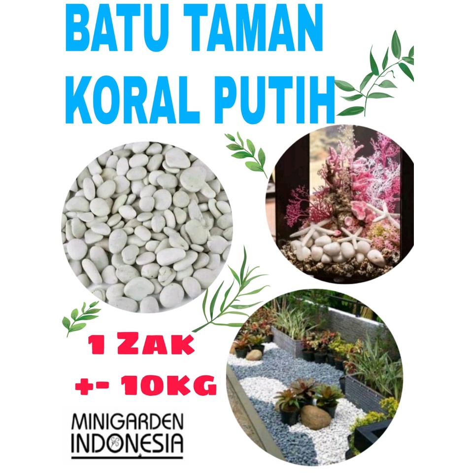 BATU TAMAN HIAS KORAL PUTIH ZAK KARUNG 10KG batu kupang putih salju batu aquascape dasar aquarium media tanam