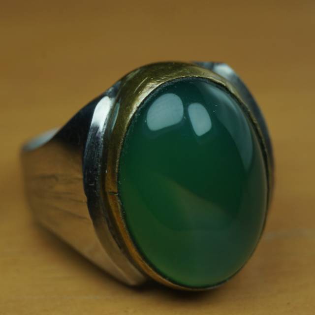 Hijau Botol Garut Cincin Gemstones Batu Akik