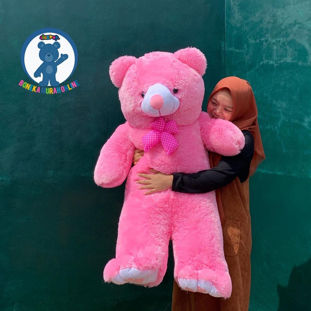 PROMO TERLARIS boneka/beruang Boneka Karakter Panda Duduk PINK DAN COKLAT TEDDY BEAR PINK FANTA Ukuran 80cm Imut Lucu Lembut COD