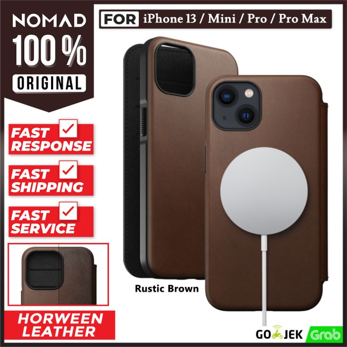 TERBARU- BISA COD Case iPhone 13 Pro Max 13 Mini Nomad Rugged Folio Leather Flip Casing - 13, Rustic