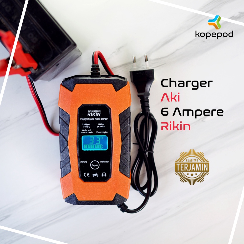 TERLENGKAP Charger Aki 12V Mobil Motor Truck Cas Aki Casan Aki PINTAR smart charger