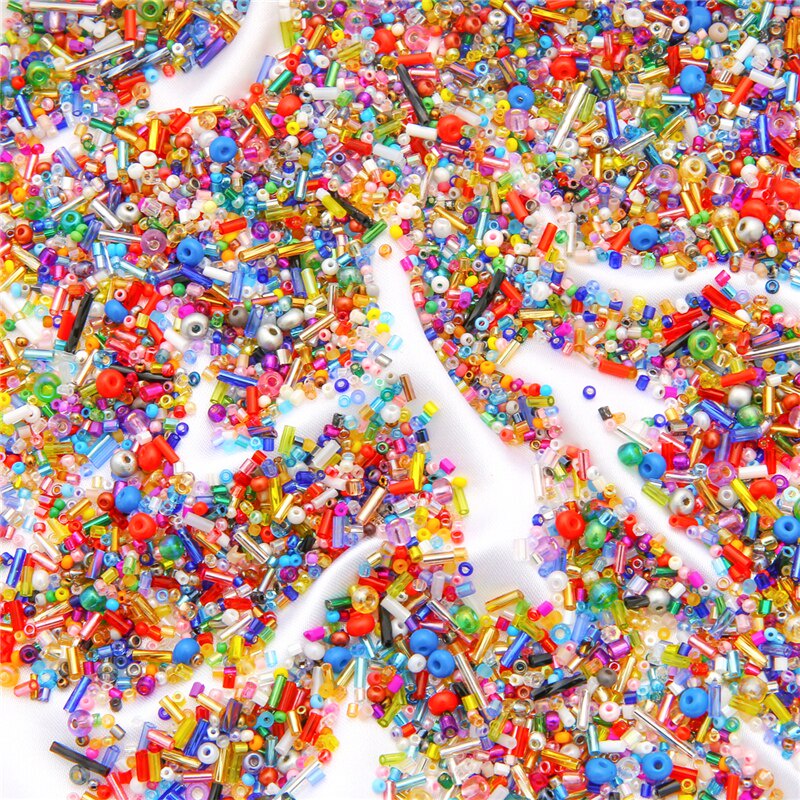 800pcs Manik-Manik Kaca Bulat Campur Warna Untuk Aksesoris Pakaian
