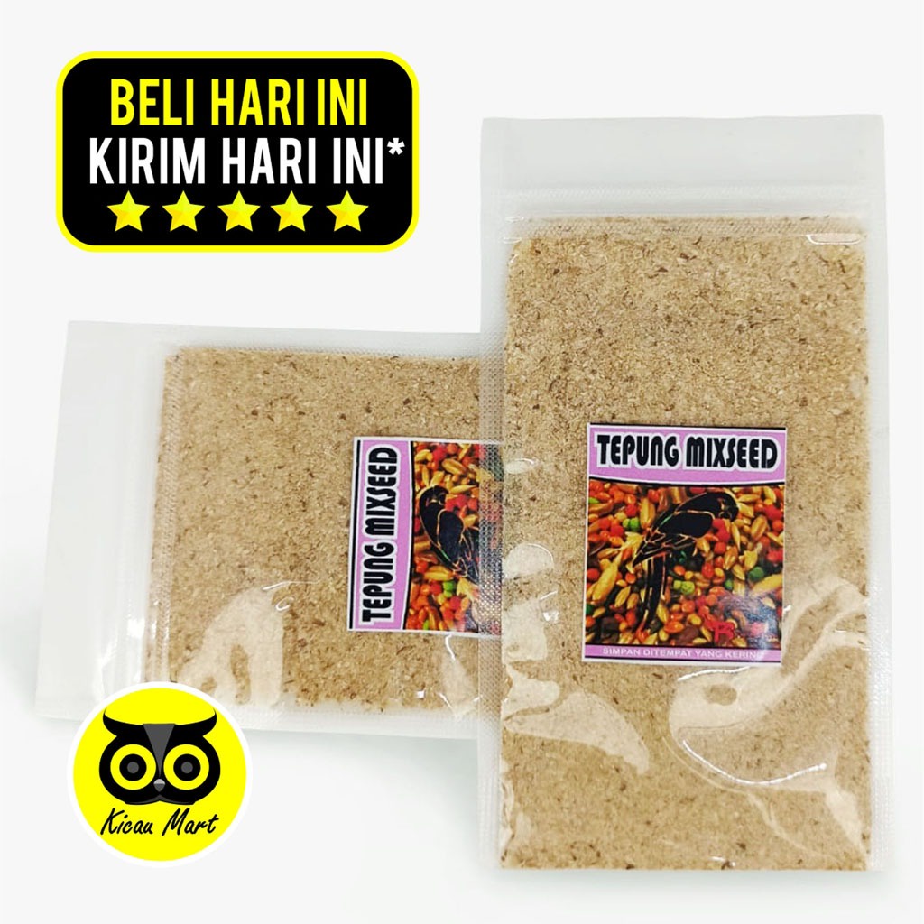 TEPUNG MIX SEED ORGANIC PAKAN BURUNG LOVEBIRD NURI FALK PARROT VOER PUR EF SERBUK MILET CAMPUR TPMIX