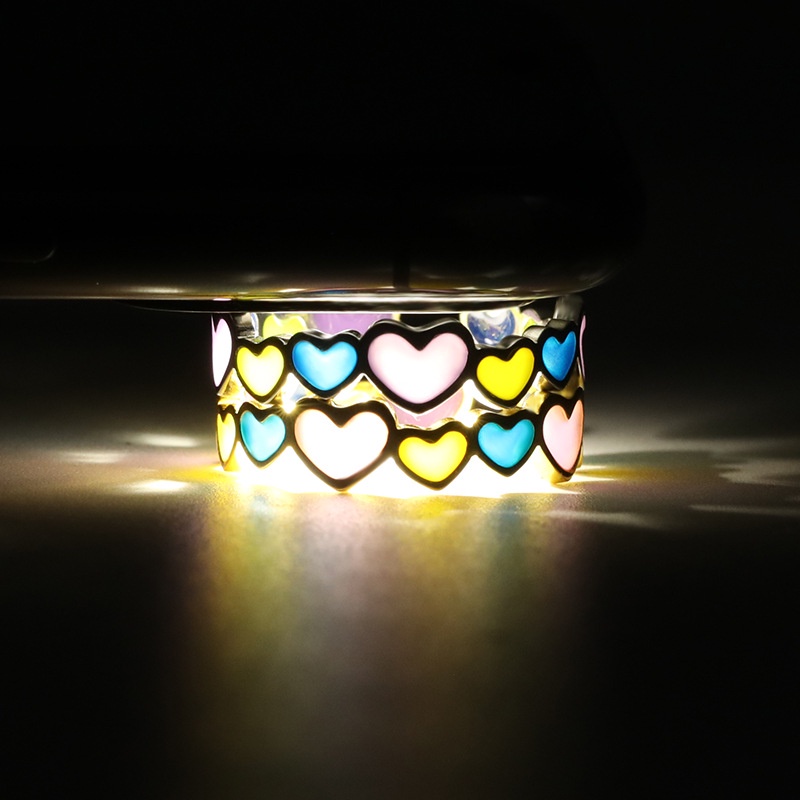 Butterfly Cincin Luminous Bentuk Hati Kupu-Kupu Bahan Tembaga Untuk Wanita