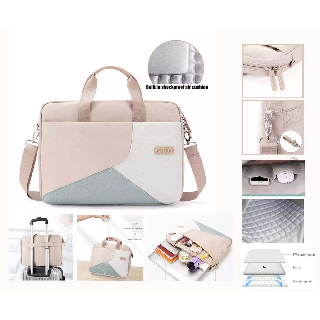 Tas Laptop Macbook Selempang Shoulder Strap MAHOO Pastel Shockproof Size 13 14 15 16