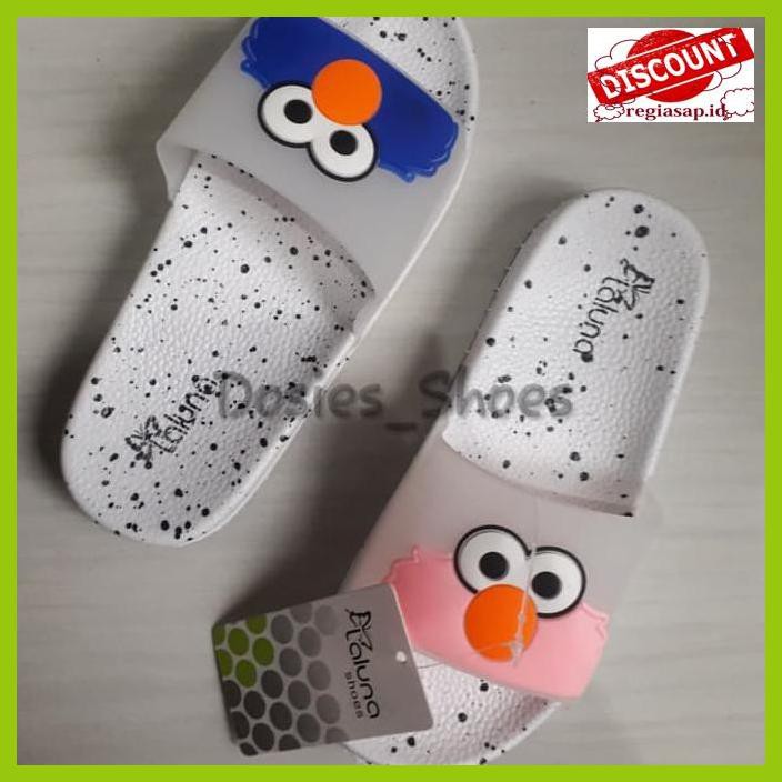 Y8De588- Sandal Selop Anak Perempuan Jelly Sendal Kokop Motif Elmo Size 24-35 Ty9-