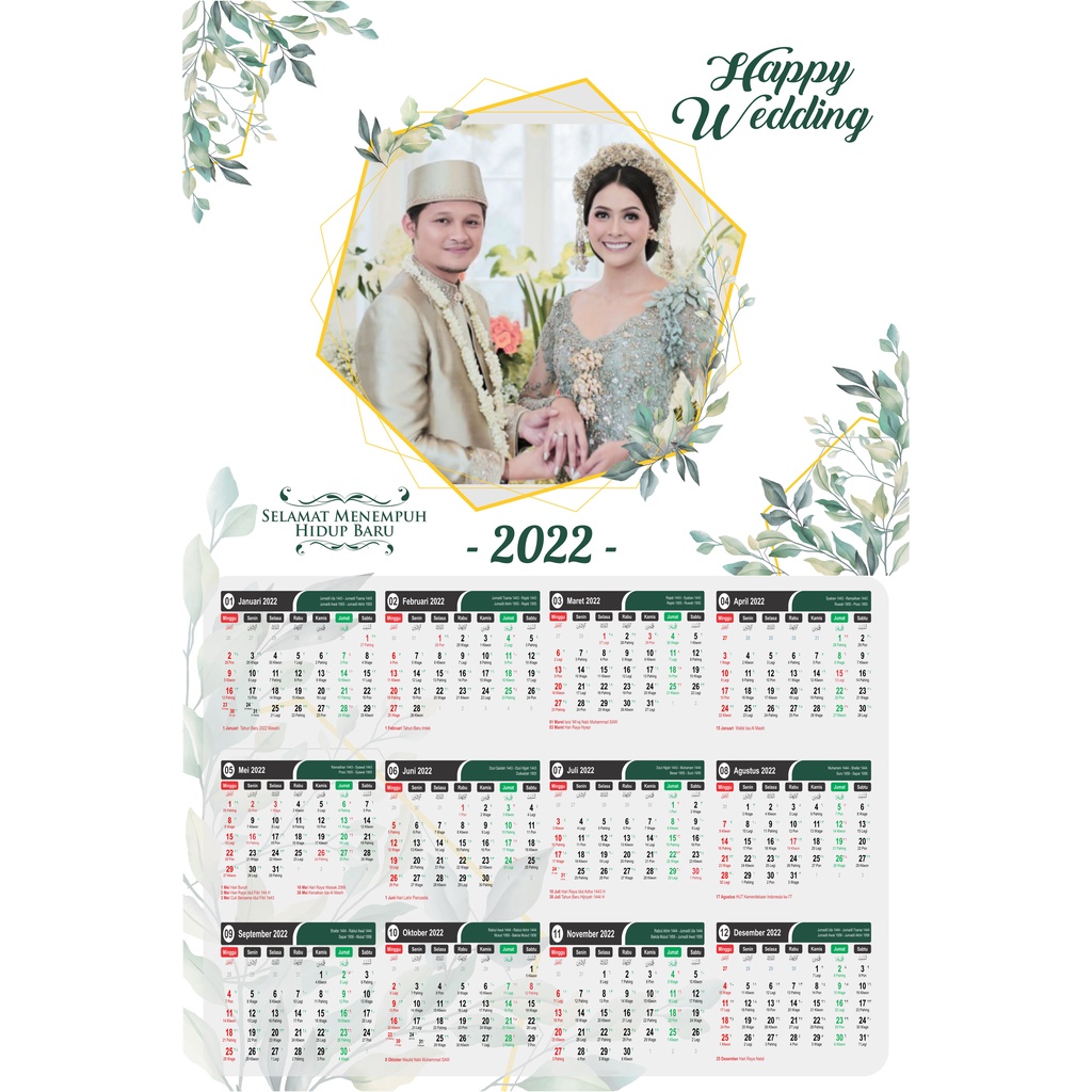 

[FREE DESAIN] Kalender 2022 / Kalender Dinding Tema Pernikahan