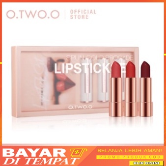 O TWO O 3pcs/set Lipstick Matte Anti Air Warna Merah DJ YG004