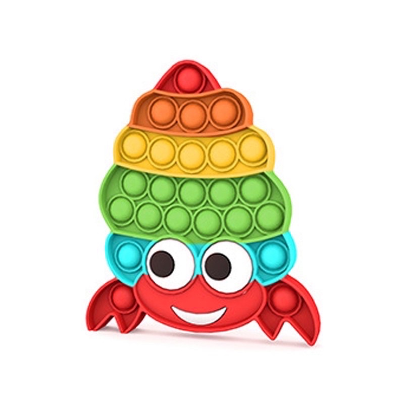 POP IT GLITER/POP IT GID/pop it viral/fidget/tiktok/mainan kekinian-Keong Rainbow