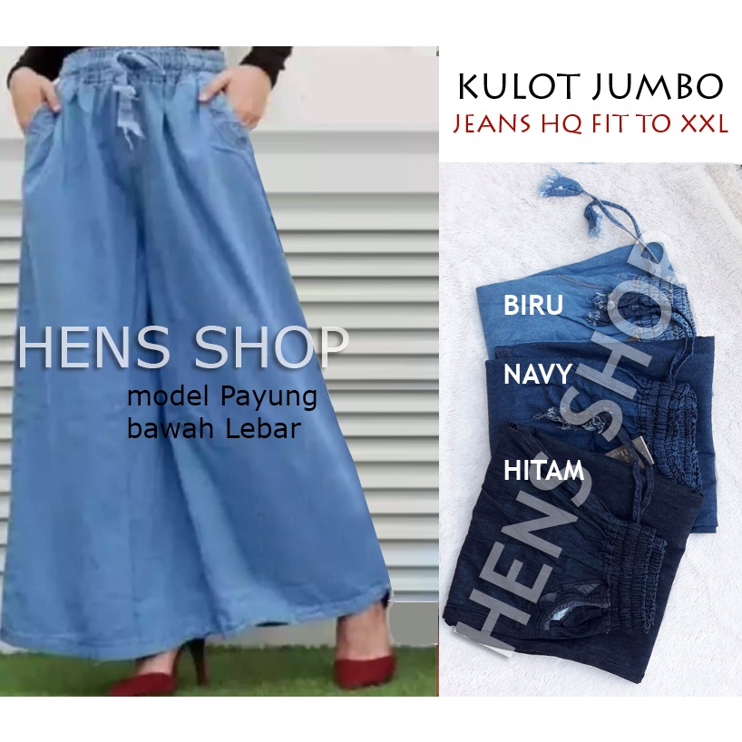 KULOT JEANS SUPER JUMBO XXL BIG SIZE MODEL PAYUNG MURAH