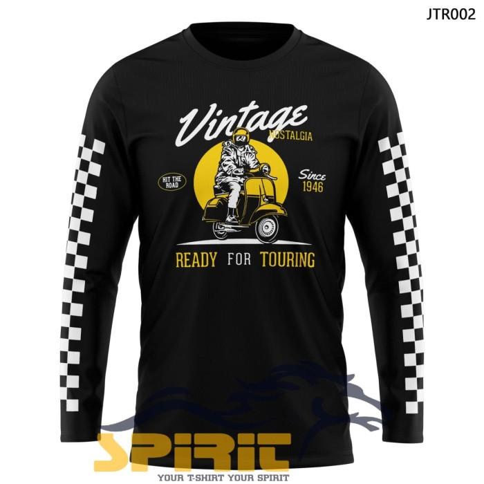 [Terbaru Kaos Lengan Panjang Vespa Touring Pria Jumbo Motor Vespa