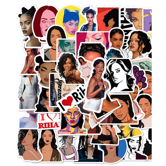 A138 STICKER 10PCS (RIHANNA) anti air notebook scrapbook label tempel motif kartun superhero super hero unik lucu atk alat tulis kantor murah viral termurah kartun komputer leptop handphone hp smartphone koper laptop tembok kulkas disney anime singer