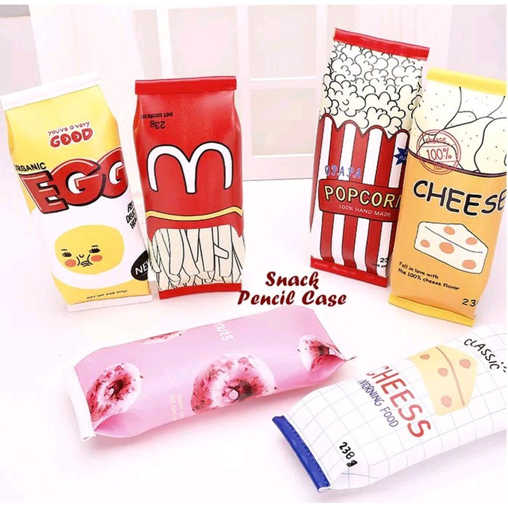 

TEMPAT PENSIL BUNGKUSAN SNACK /TEMPAT PENSIL KARAKTER SNACK / KOTAK PENSIL SNACK