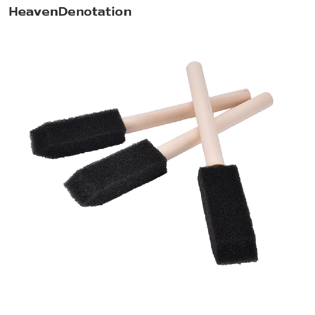 [HeavenDenotation]   Foam Sponge Brushes Wooden Handle Painting Drawing Craft Draw