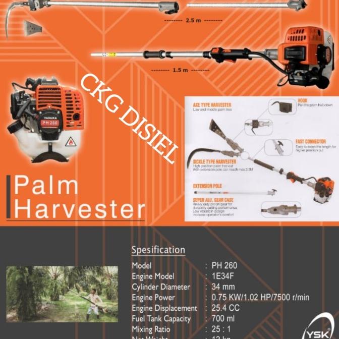 Palm Hervester Mesin Enggrek / Mesin Dodos Sawit Yasuka PH- 260 PH260