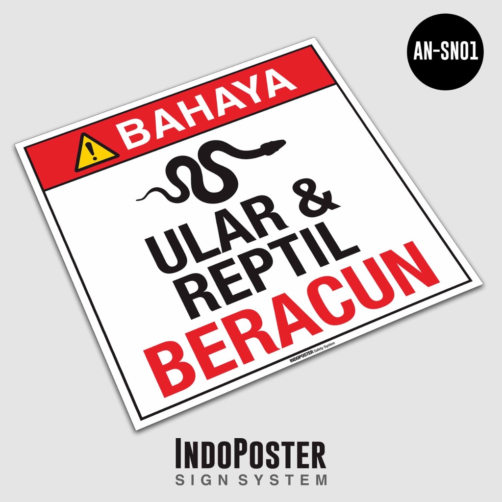 

Stiker Safety Sign Rambu K3 Bahaya Ular Reptil Beracun
