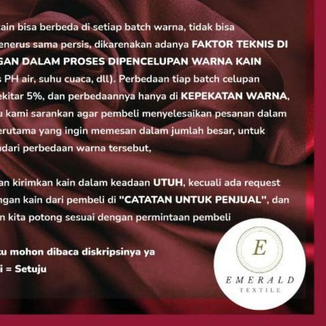 ✮ 1 Meter Kain Satin Maxmara Silk Premium / Satin Charmuse Silk Premium By Emerald Textile ➬