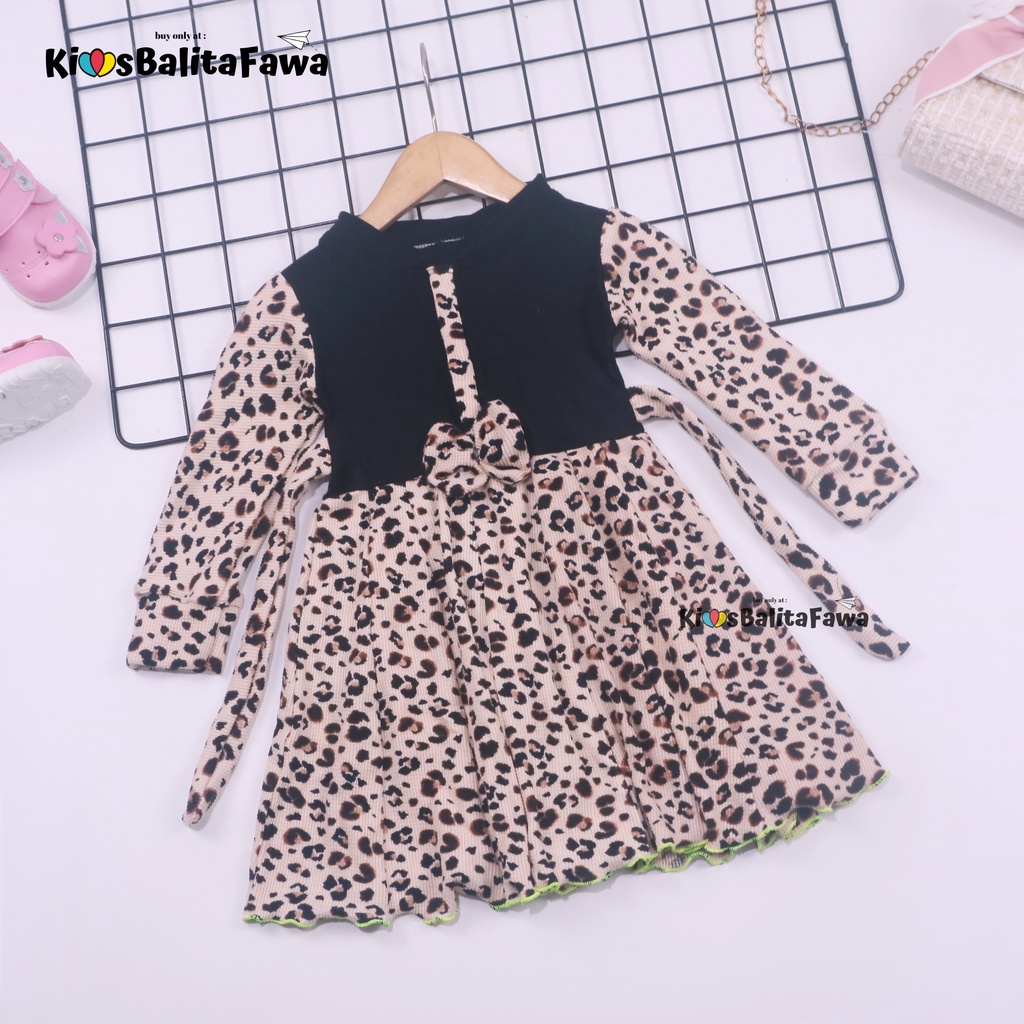 Dress Valencia 1-2 Tahun / Dres Anak Lengan Panjang Pesta Baju Perempuan Fashion Kids Motif Adem babycinnamon