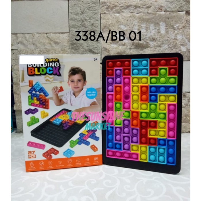 MAINAN POPIT BUILDING BLOCK / POP IT PUZZLE / POP IT TETRIS / POPIT